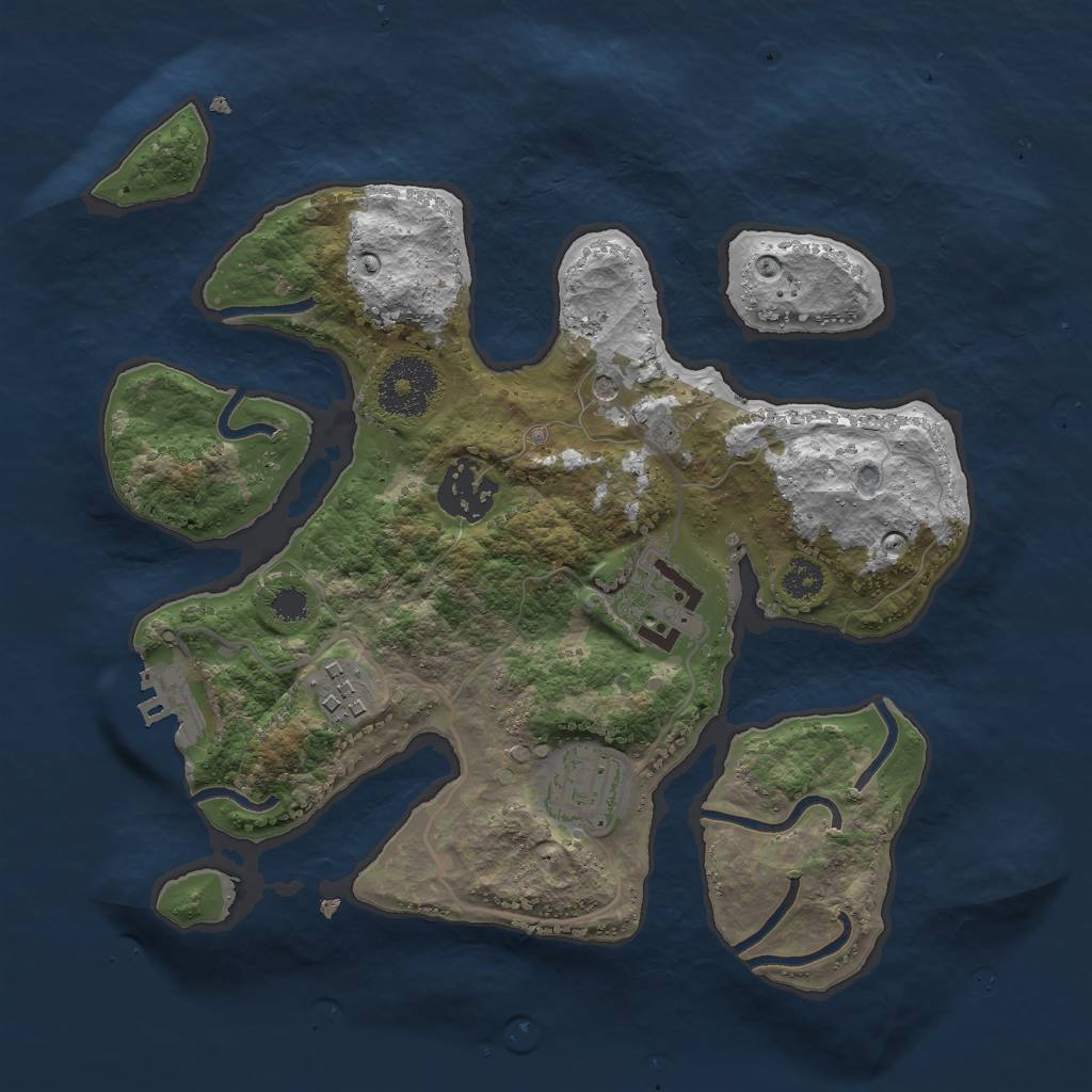 Rust Map: Procedural Map, Size: 2750, Seed: 27291838, 8 Monuments