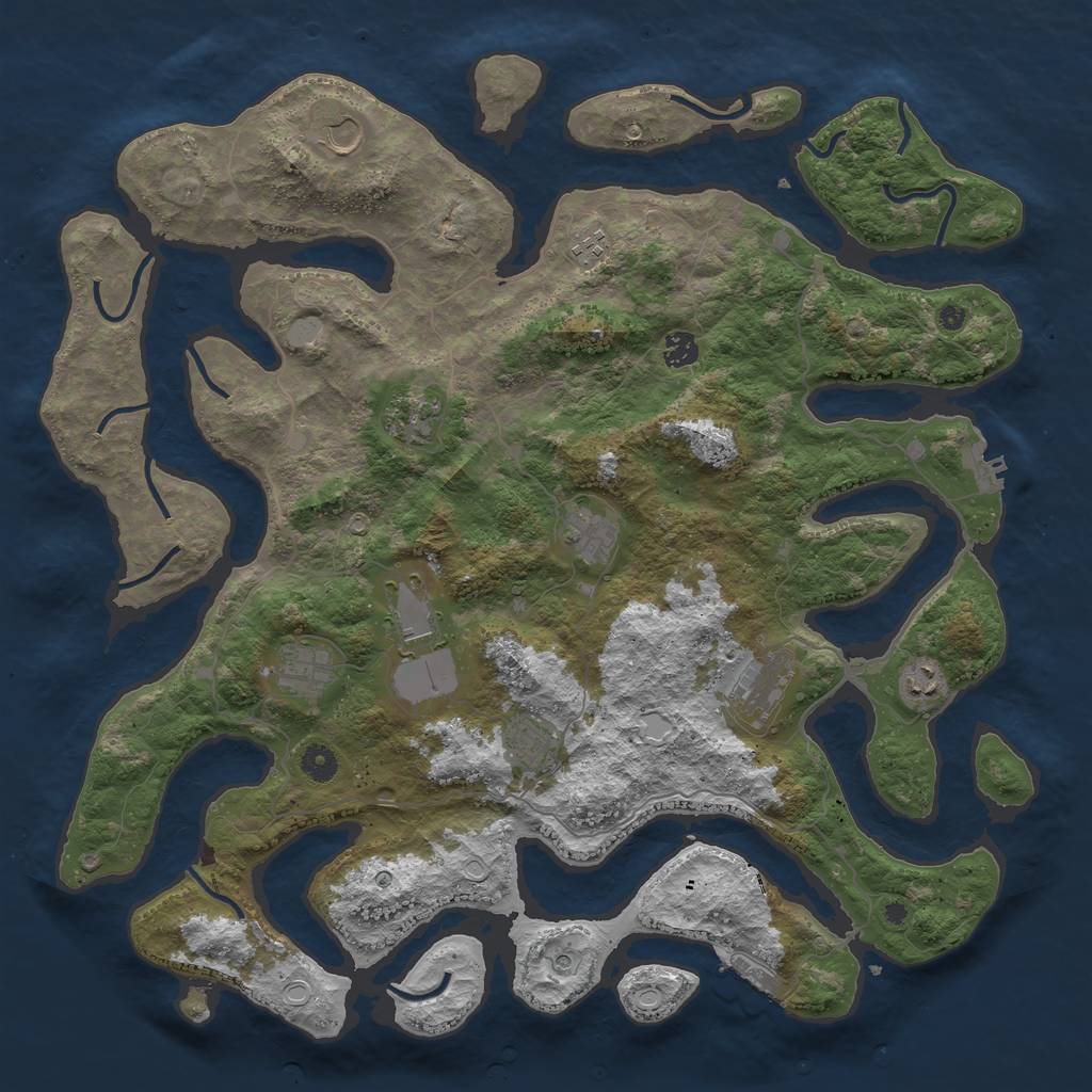 Rust Map: Procedural Map, Size: 4500, Seed: 2058159617, 18 Monuments