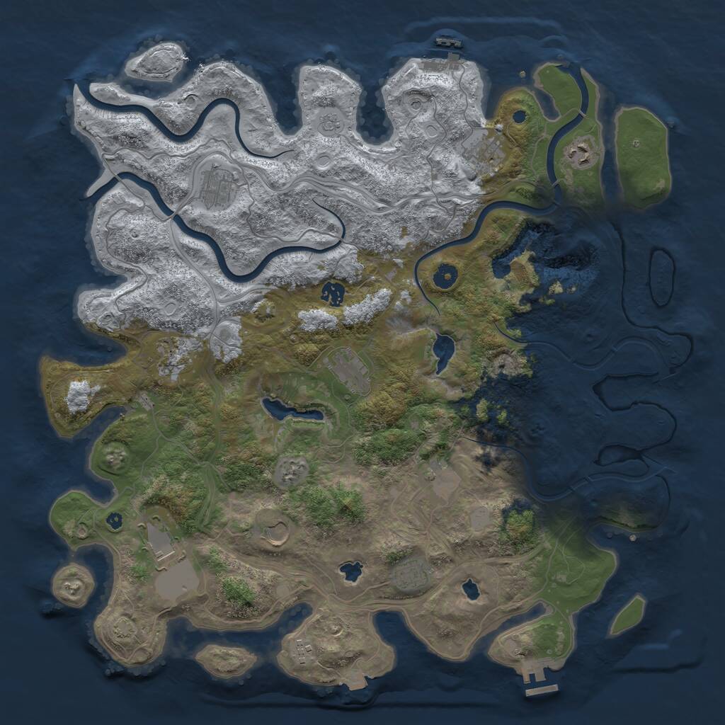 Rust Map: Procedural Map, Size: 4500, Seed: 92748923, 17 Monuments