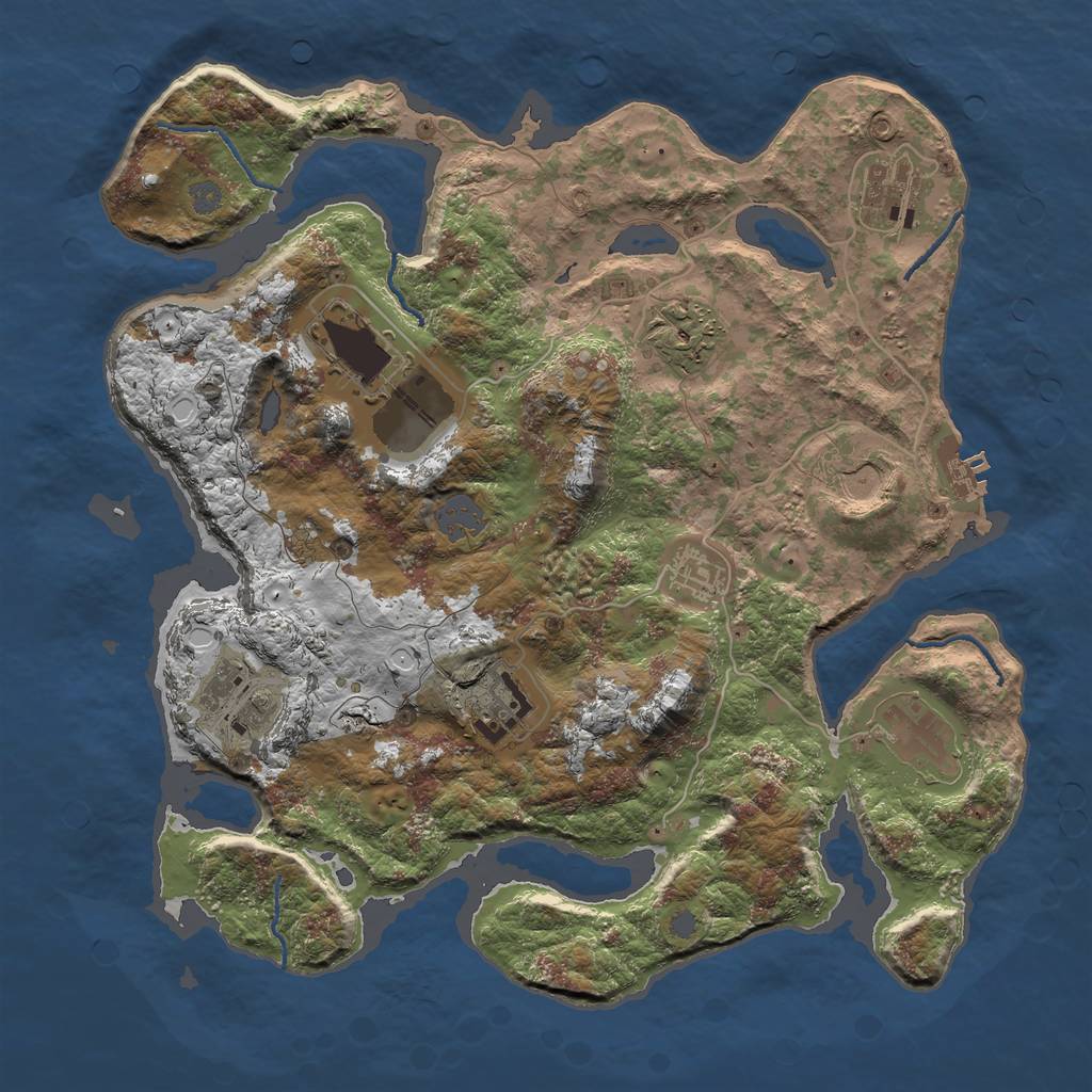 Rust Map: Procedural Map, Size: 3500, Seed: 582827193, 14 Monuments