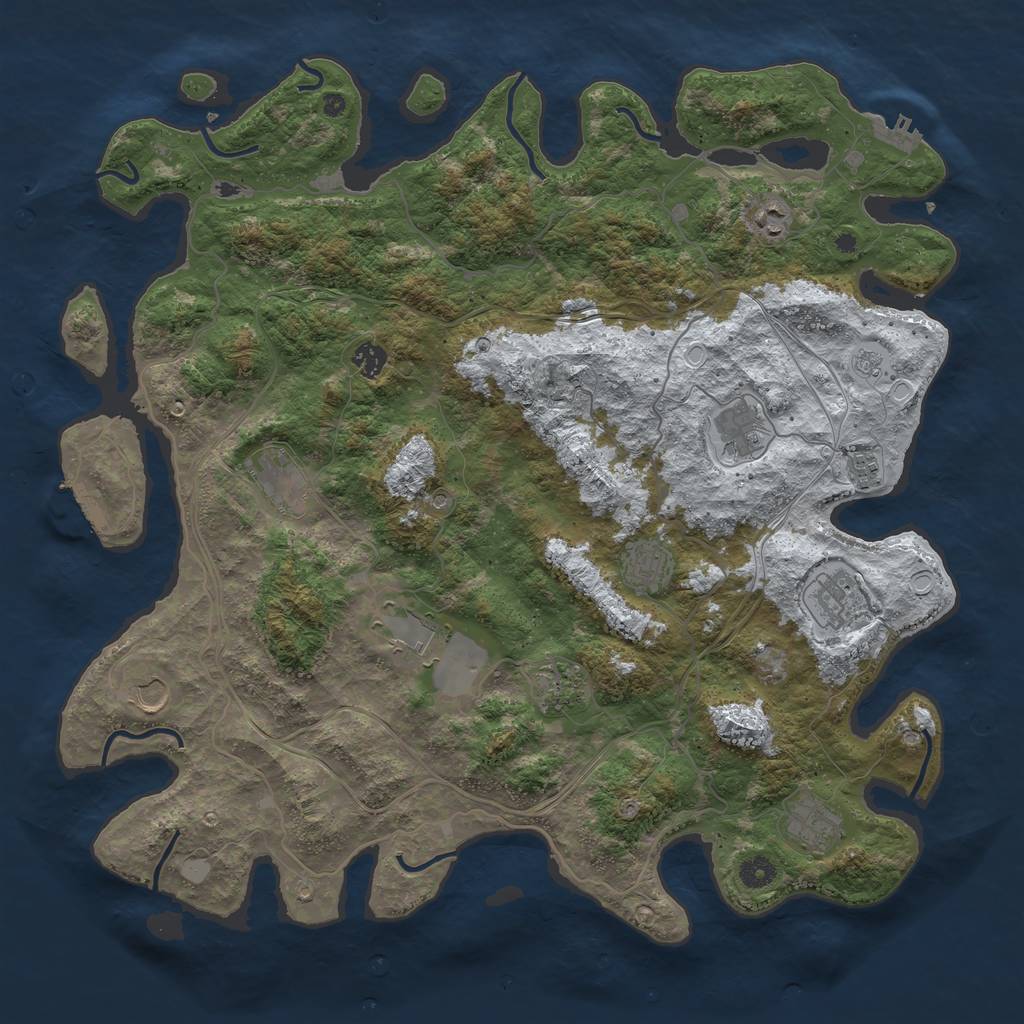 Rust Map: Procedural Map, Size: 4500, Seed: 375762397, 20 Monuments