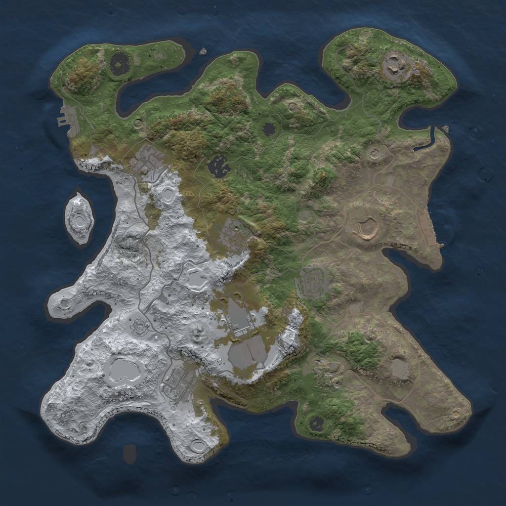 Rust Map: Procedural Map, Size: 3500, Seed: 85472, 18 Monuments