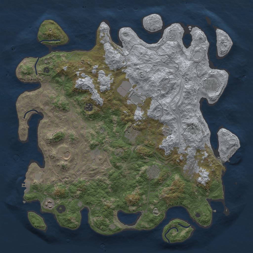 Rust Map: Procedural Map, Size: 4350, Seed: 129484468, 17 Monuments