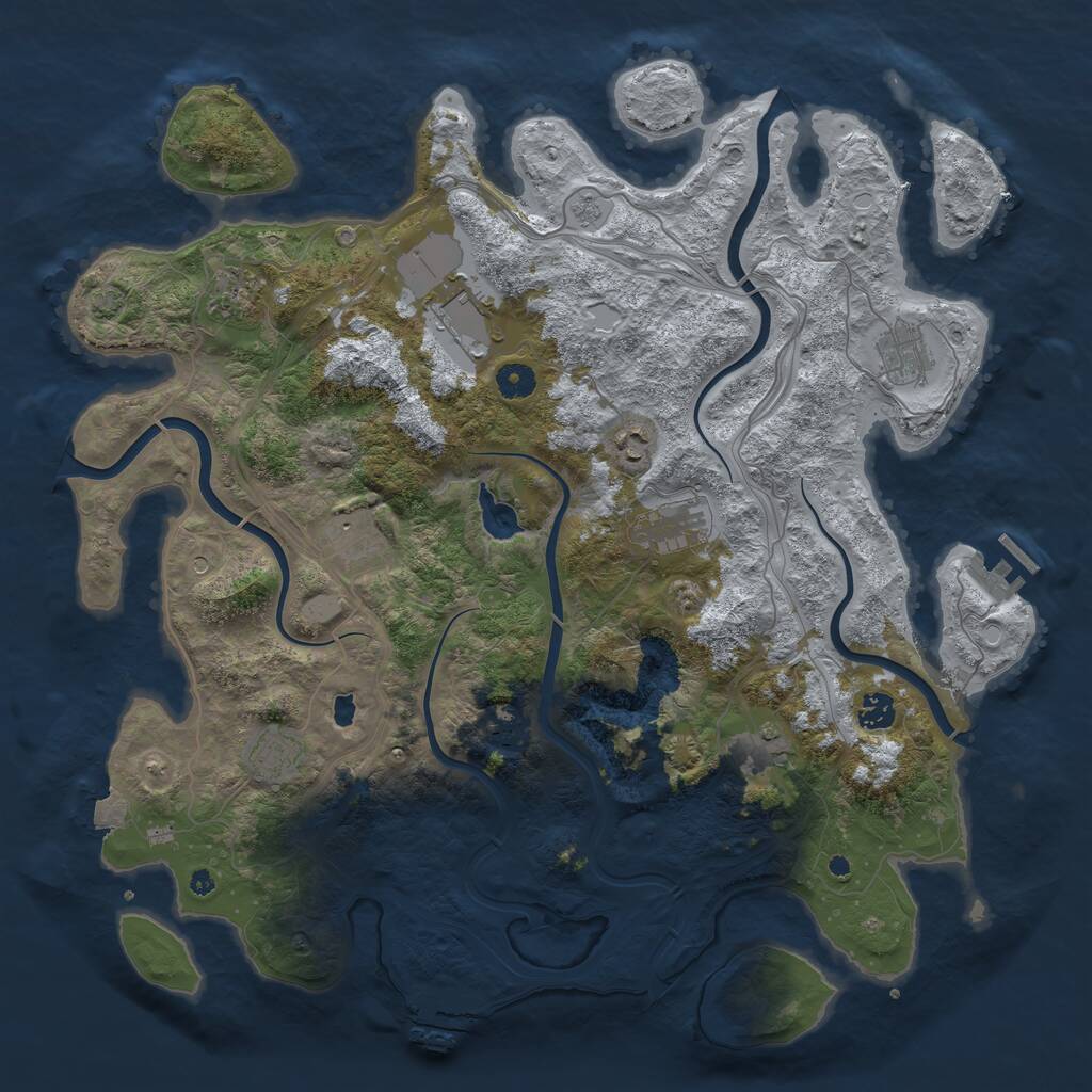 Rust Map: Procedural Map, Size: 4350, Seed: 129484468, 16 Monuments