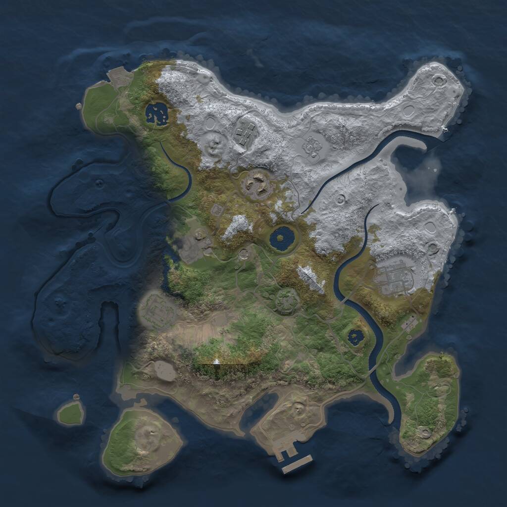 Rust Map: Procedural Map, Size: 3200, Seed: 98200, 11 Monuments