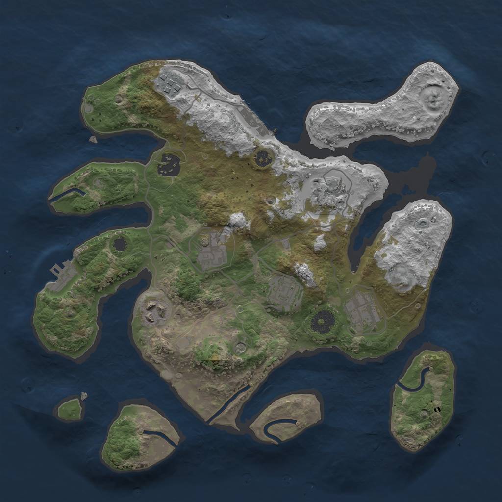 Rust Map: Procedural Map, Size: 3200, Seed: 98200, 12 Monuments