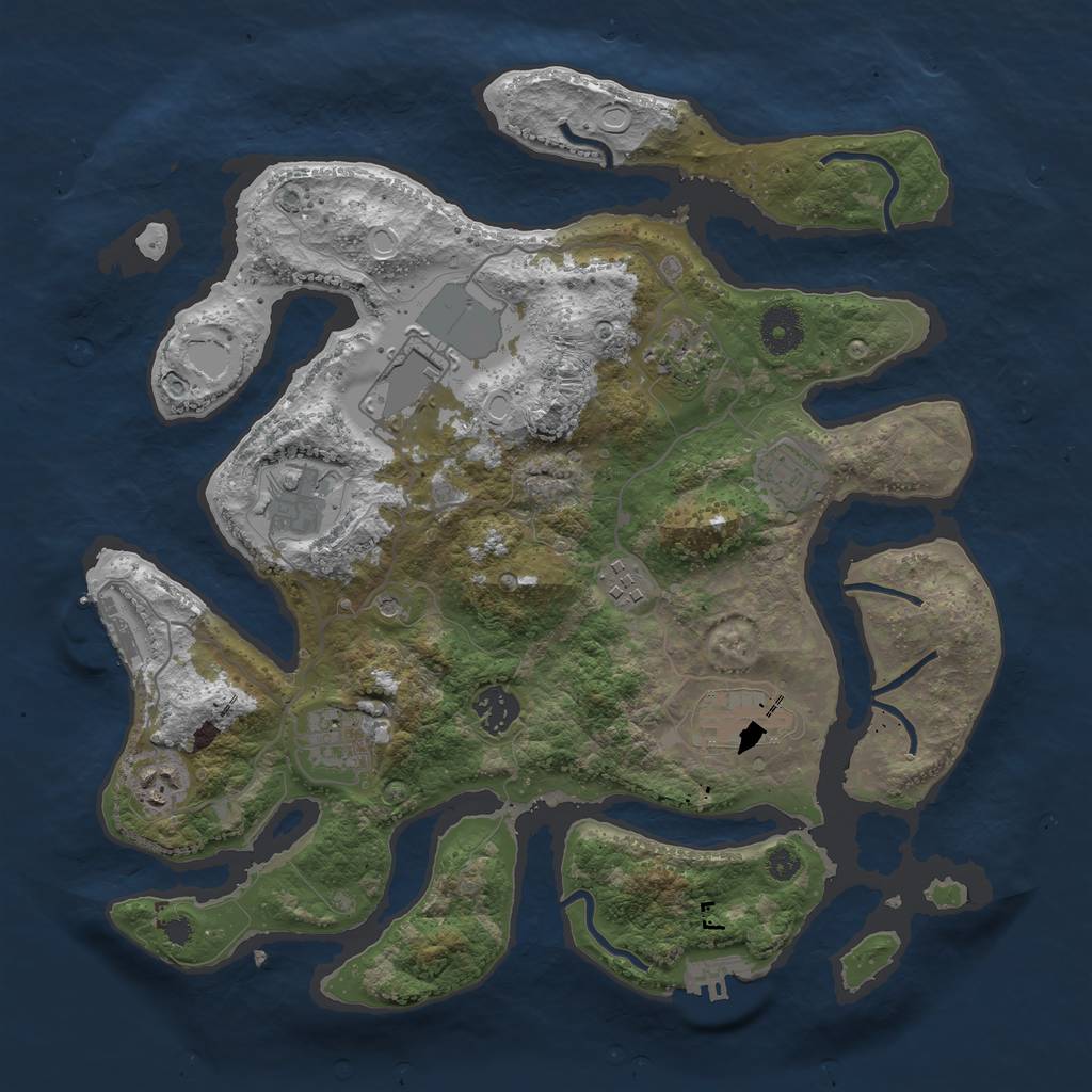 Rust Map: Procedural Map, Size: 3600, Seed: 820200, 20 Monuments