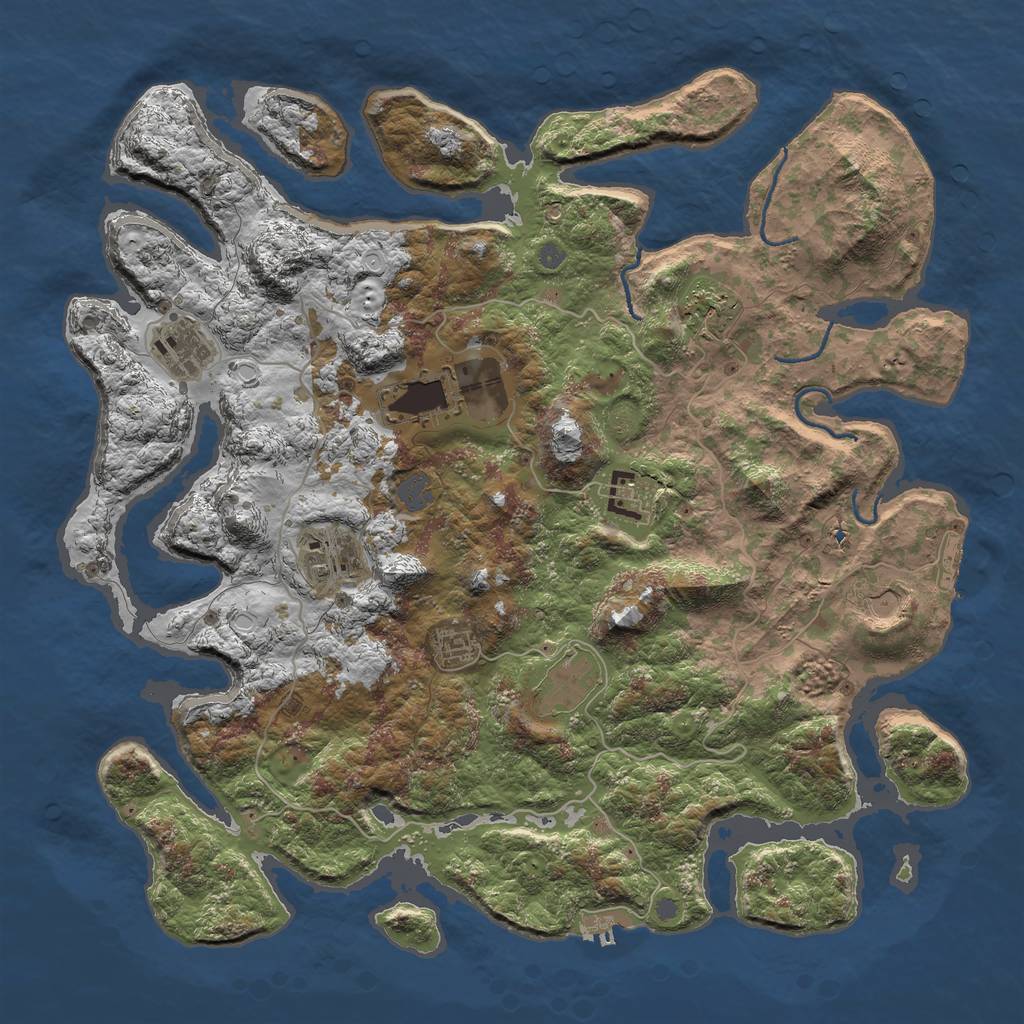 Rust Map: Procedural Map, Size: 4300, Seed: 907838854, 15 Monuments