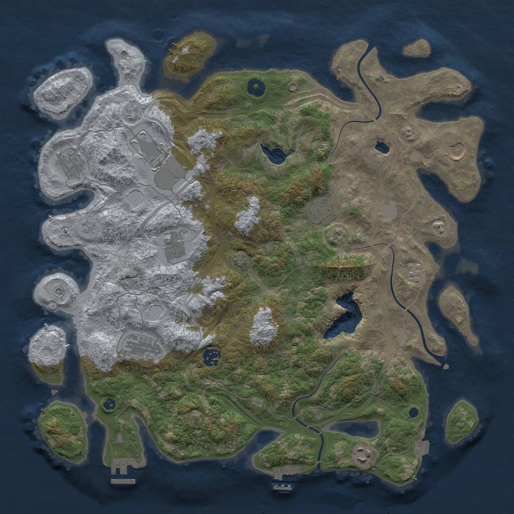 Rust Map: Procedural Map, Size: 4300, Seed: 907838854, 15 Monuments