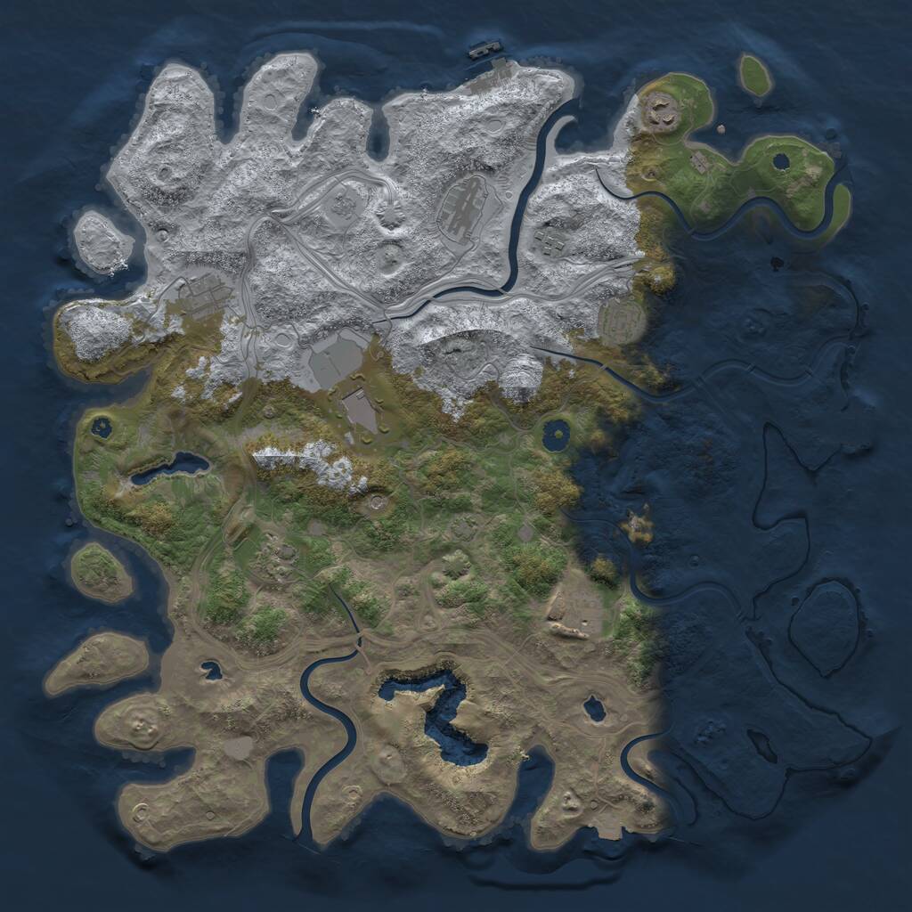 Rust Map: Procedural Map, Size: 4500, Seed: 74352345, 14 Monuments