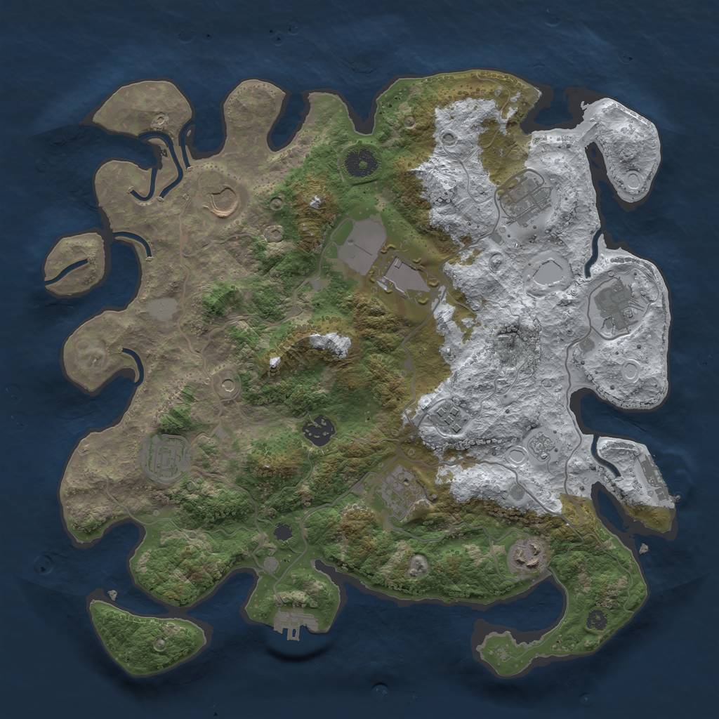 Rust Map: Procedural Map, Size: 3600, Seed: 181383194, 18 Monuments