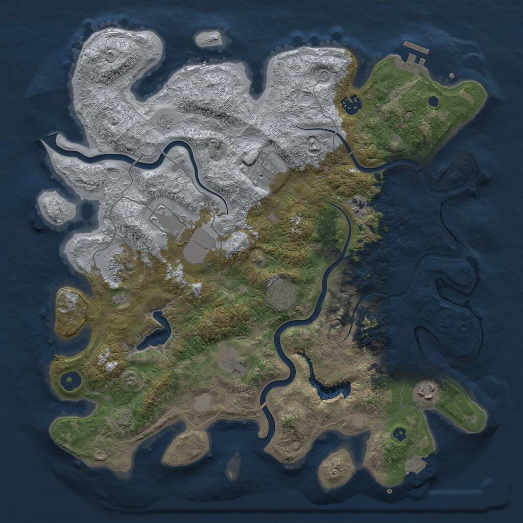 Rust Map: Procedural Map, Size: 4000, Seed: 5430764, 13 Monuments