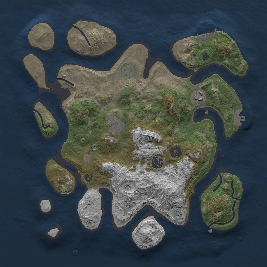 Rust Map: Procedural Map, Size: 3400, Seed: 6354, 16 Monuments