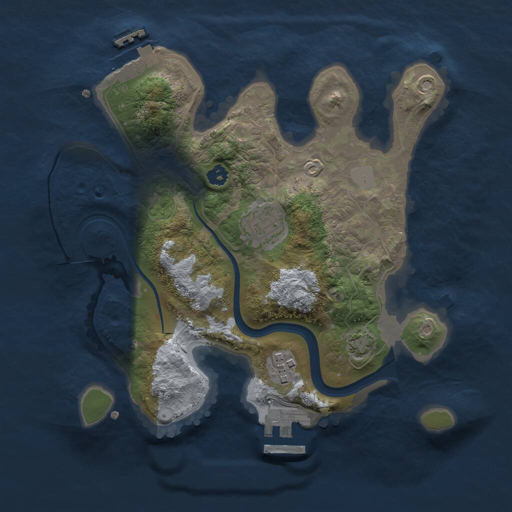 Rust Map: Procedural Map, Size: 2500, Seed: 5652, 6 Monuments