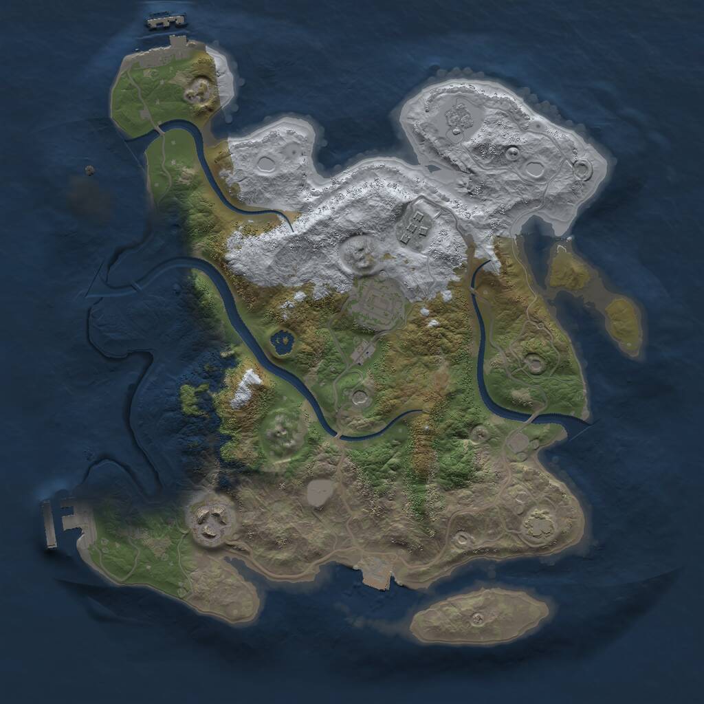 Rust Map: Procedural Map, Size: 3000, Seed: 566966387, 9 Monuments