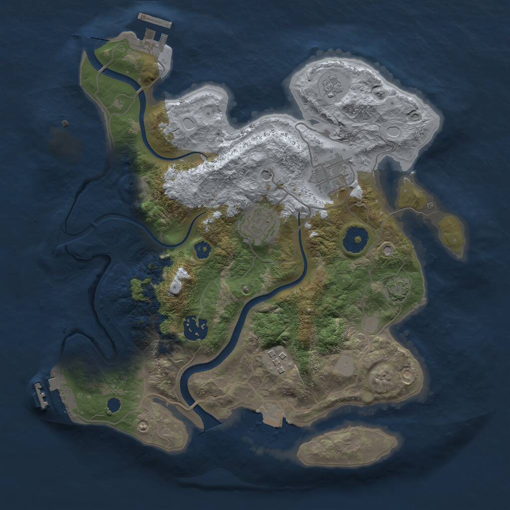 Rust Map: Procedural Map, Size: 3000, Seed: 566966387, 10 Monuments