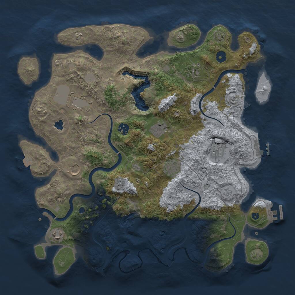 Rust Map: Procedural Map, Size: 4000, Seed: 1016893087, 15 Monuments