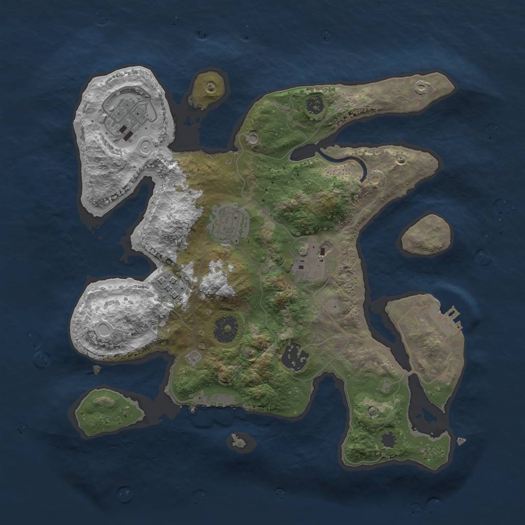 Rust Map: Procedural Map, Size: 3000, Seed: 2416420, 15 Monuments