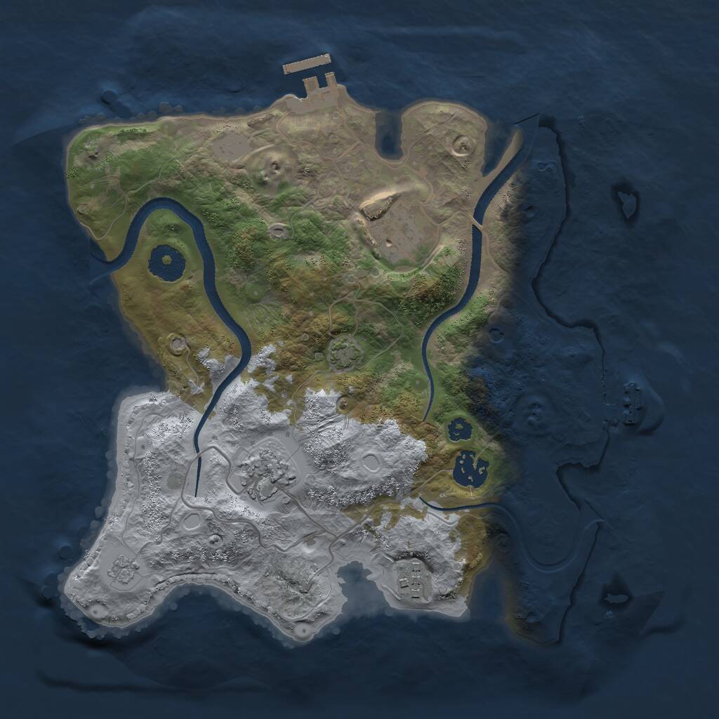 Rust Map: Procedural Map, Size: 3000, Seed: 1095303058, 10 Monuments