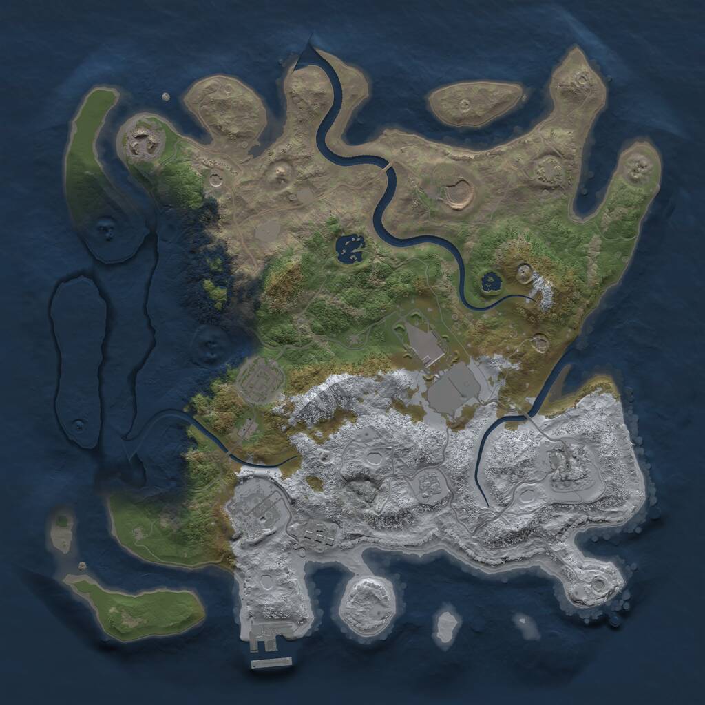 Rust Map: Procedural Map, Size: 3500, Seed: 103661918, 13 Monuments