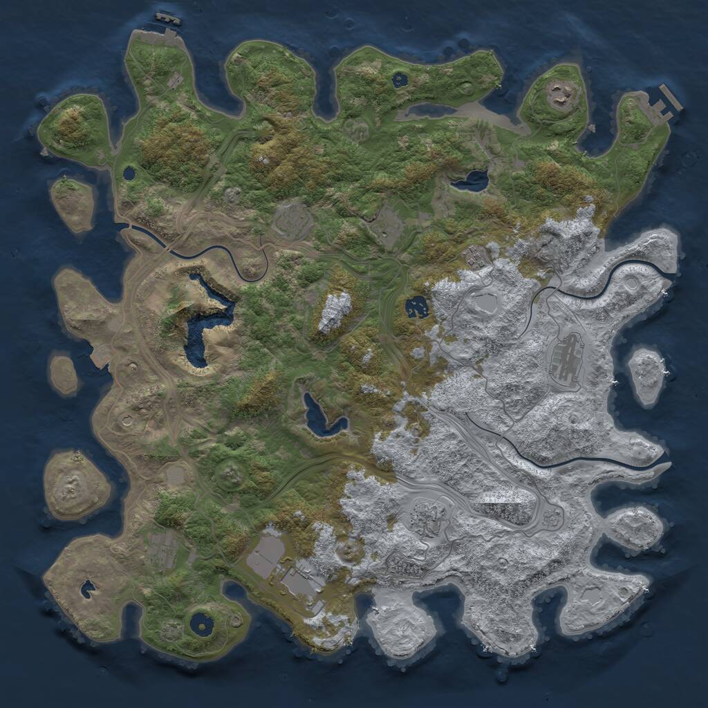 Rust Map: Procedural Map, Size: 4500, Seed: 868, 15 Monuments
