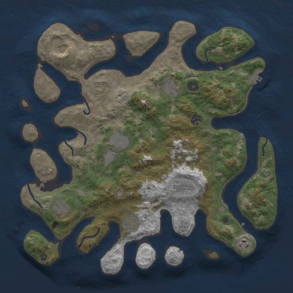 Rust Map: Procedural Map, Size: 4000, Seed: 509245638, 13 Monuments