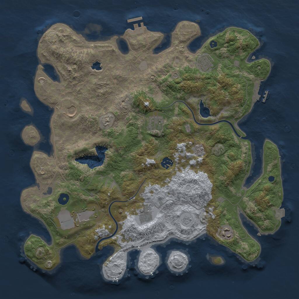 Rust Map: Procedural Map, Size: 4000, Seed: 509245638, 14 Monuments