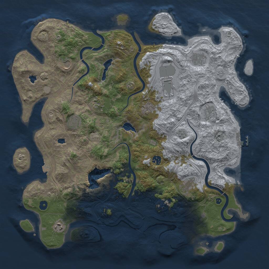 Rust Map: Procedural Map, Size: 4500, Seed: 5311, 17 Monuments