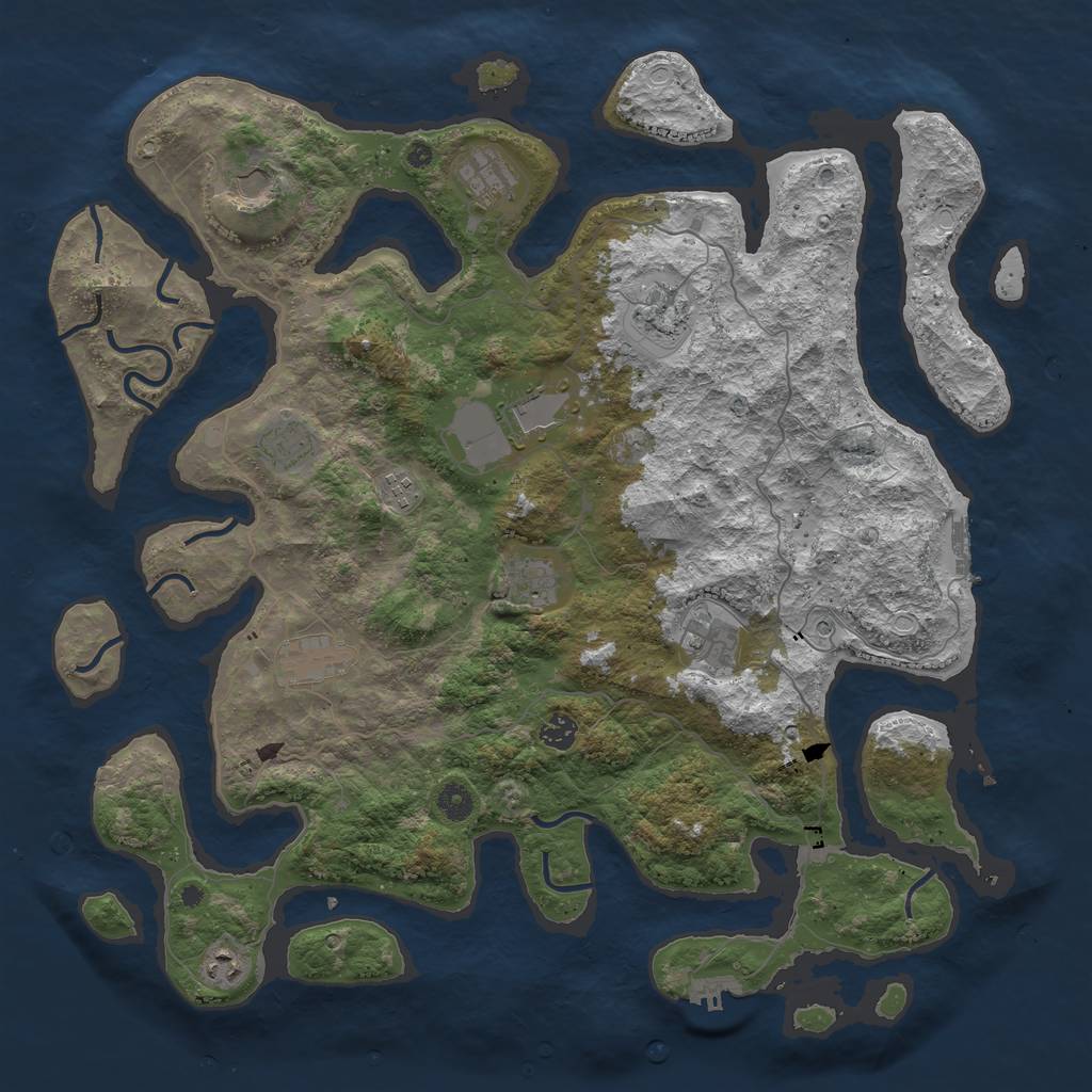 Rust Map: Procedural Map, Size: 4500, Seed: 5311, 19 Monuments