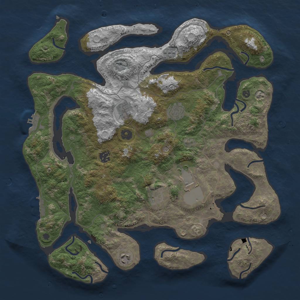 Rust Map: Procedural Map, Size: 4000, Seed: 4030, 15 Monuments