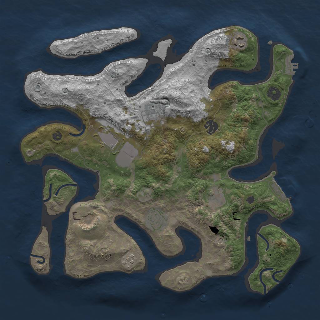 Rust Map: Procedural Map, Size: 3500, Seed: 56198746, 13 Monuments