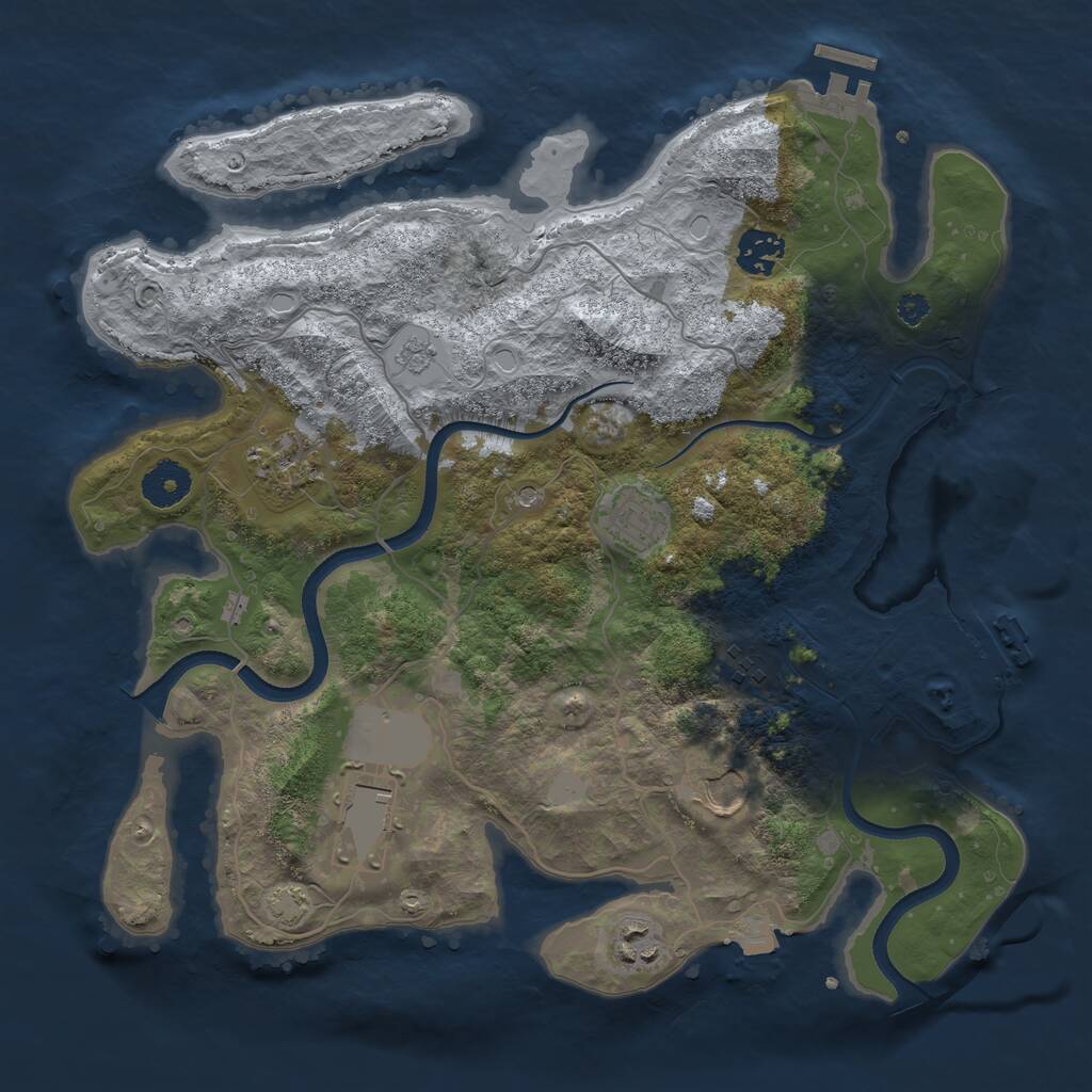 Rust Map: Procedural Map, Size: 3500, Seed: 56198746, 13 Monuments