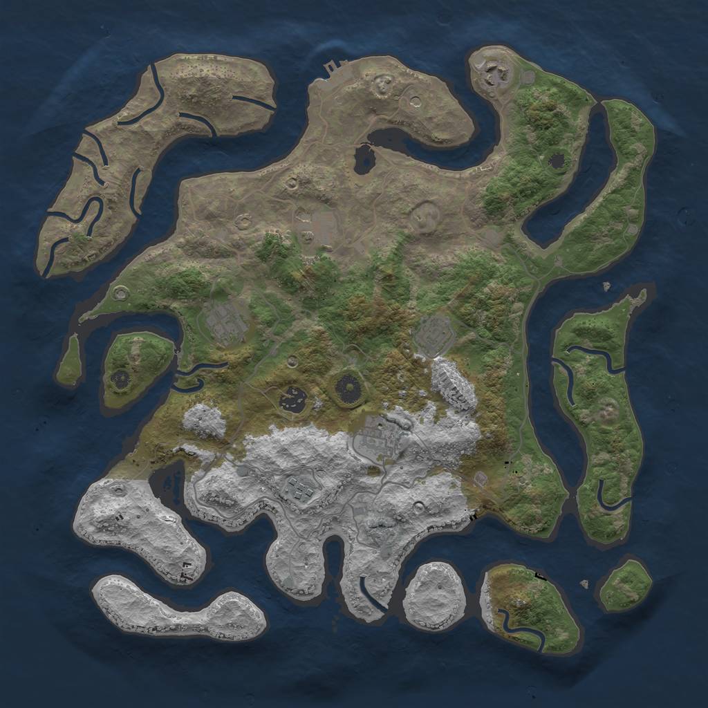 Rust Map: Procedural Map, Size: 4000, Seed: 5003, 11 Monuments