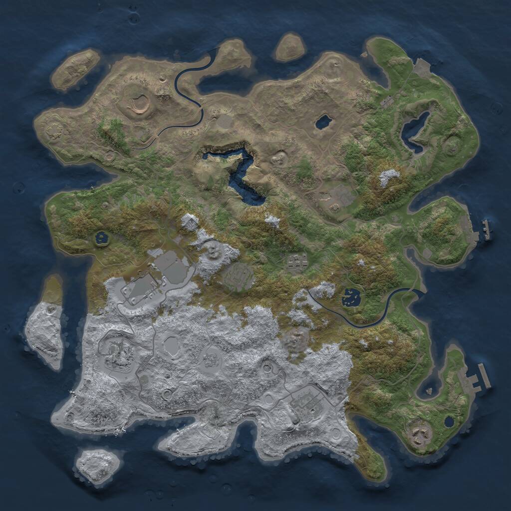 Rust Map: Procedural Map, Size: 4000, Seed: 834723, 15 Monuments