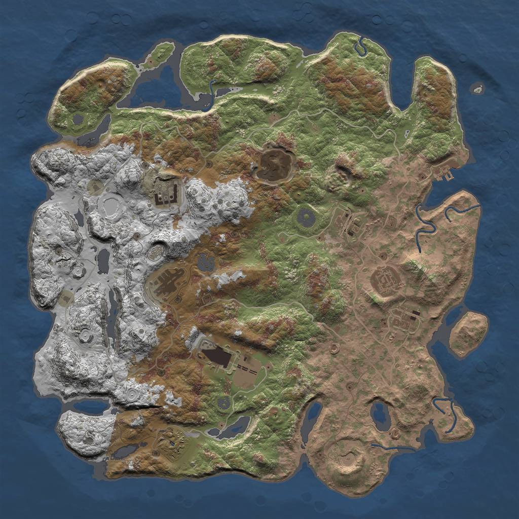 Rust Map: Procedural Map, Size: 4200, Seed: 133742069, 15 Monuments