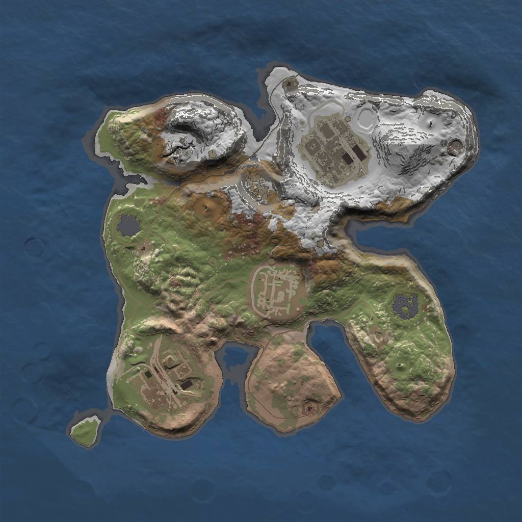 Rust Map: Procedural Map, Size: 2000, Seed: 546456, 7 Monuments