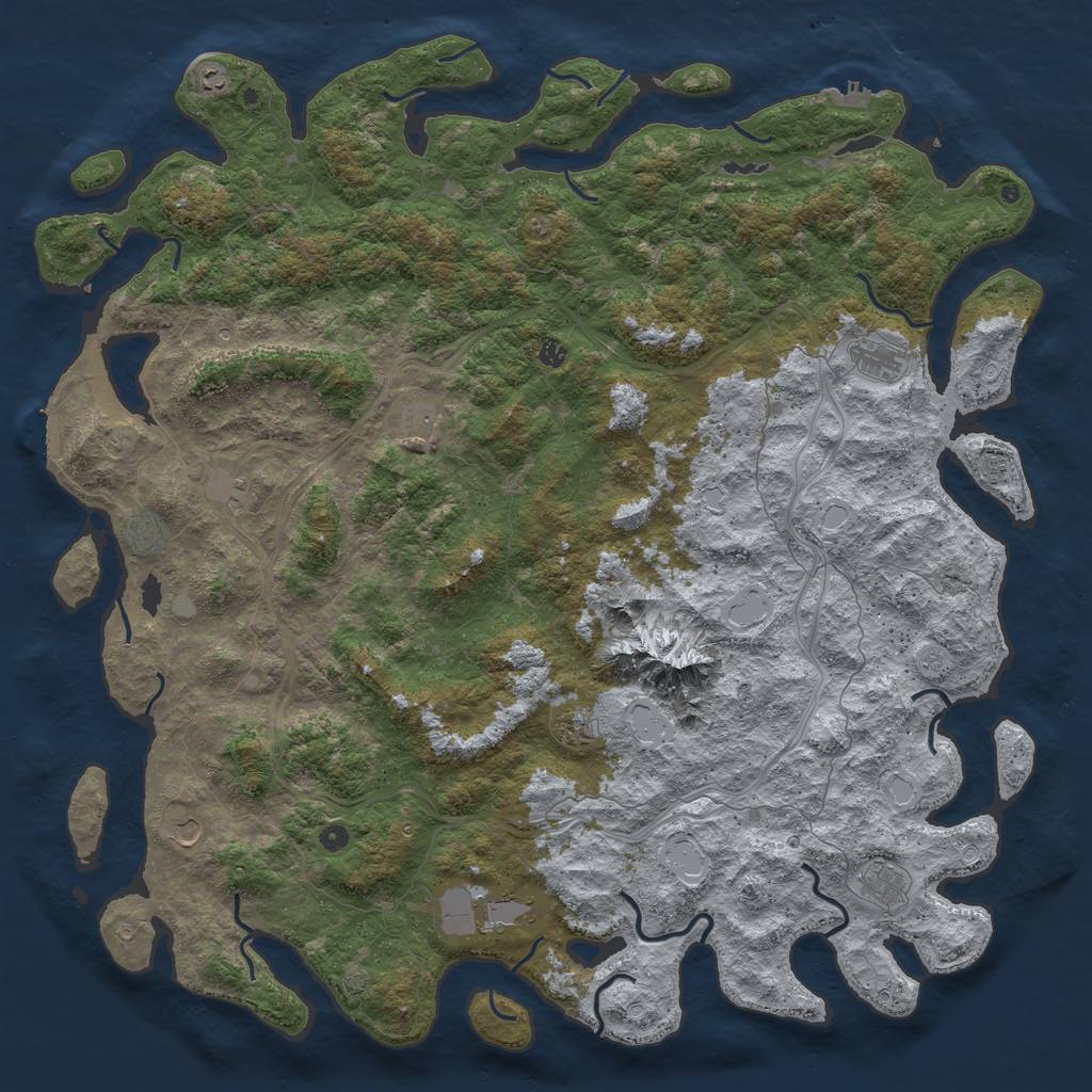 Rust Map: Procedural Map, Size: 6000, Seed: 352, 19 Monuments