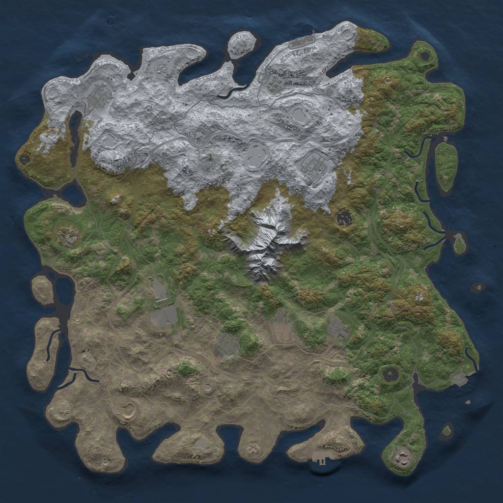 Rust Map: Procedural Map, Size: 5000, Seed: 83659, 19 Monuments