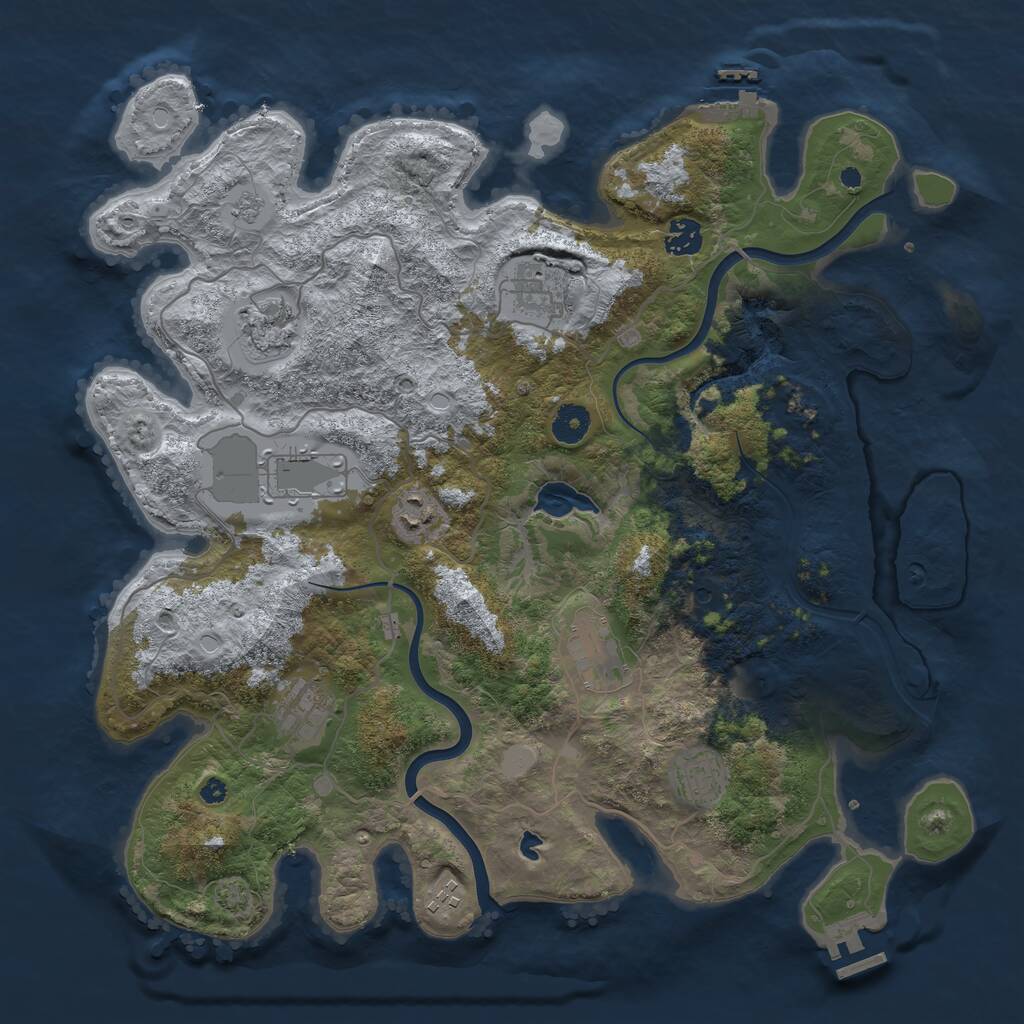 Rust Map: Procedural Map, Size: 4000, Seed: 122337, 15 Monuments