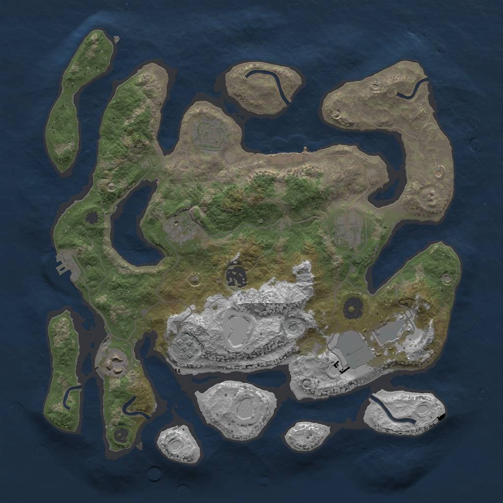 Rust Map: Procedural Map, Size: 3500, Seed: 1604202101, 15 Monuments