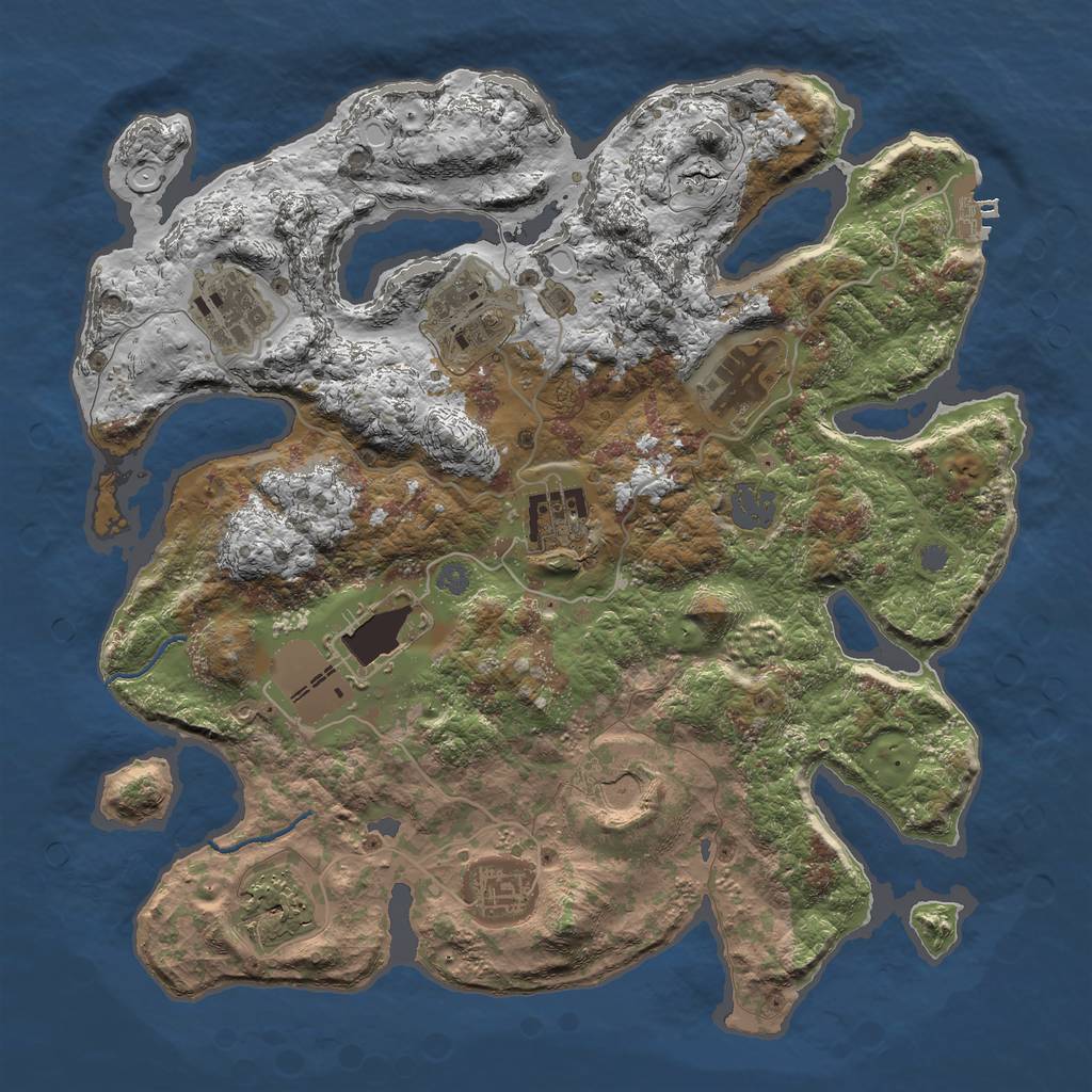 Rust Map: Procedural Map, Size: 3500, Seed: 20042021, 14 Monuments