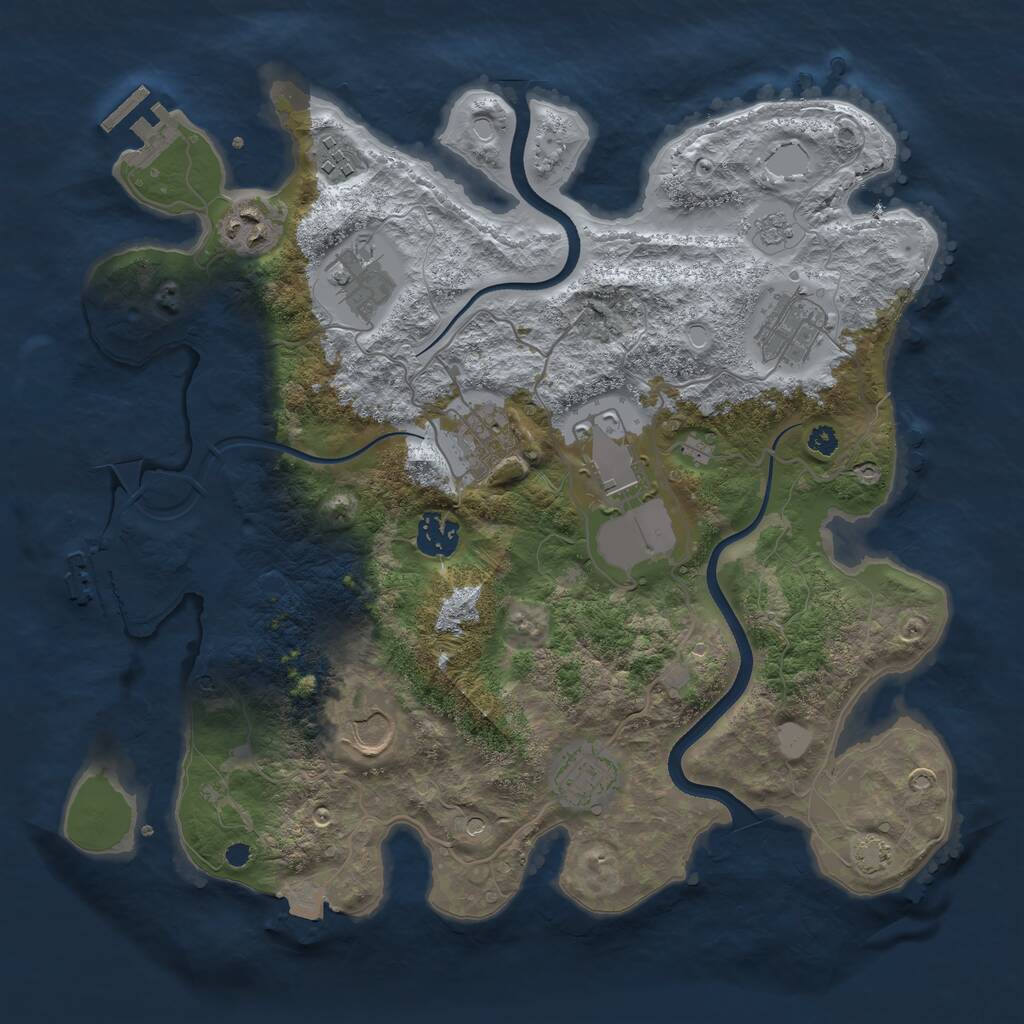 Rust Map: Procedural Map, Size: 3500, Seed: 2205050, 15 Monuments