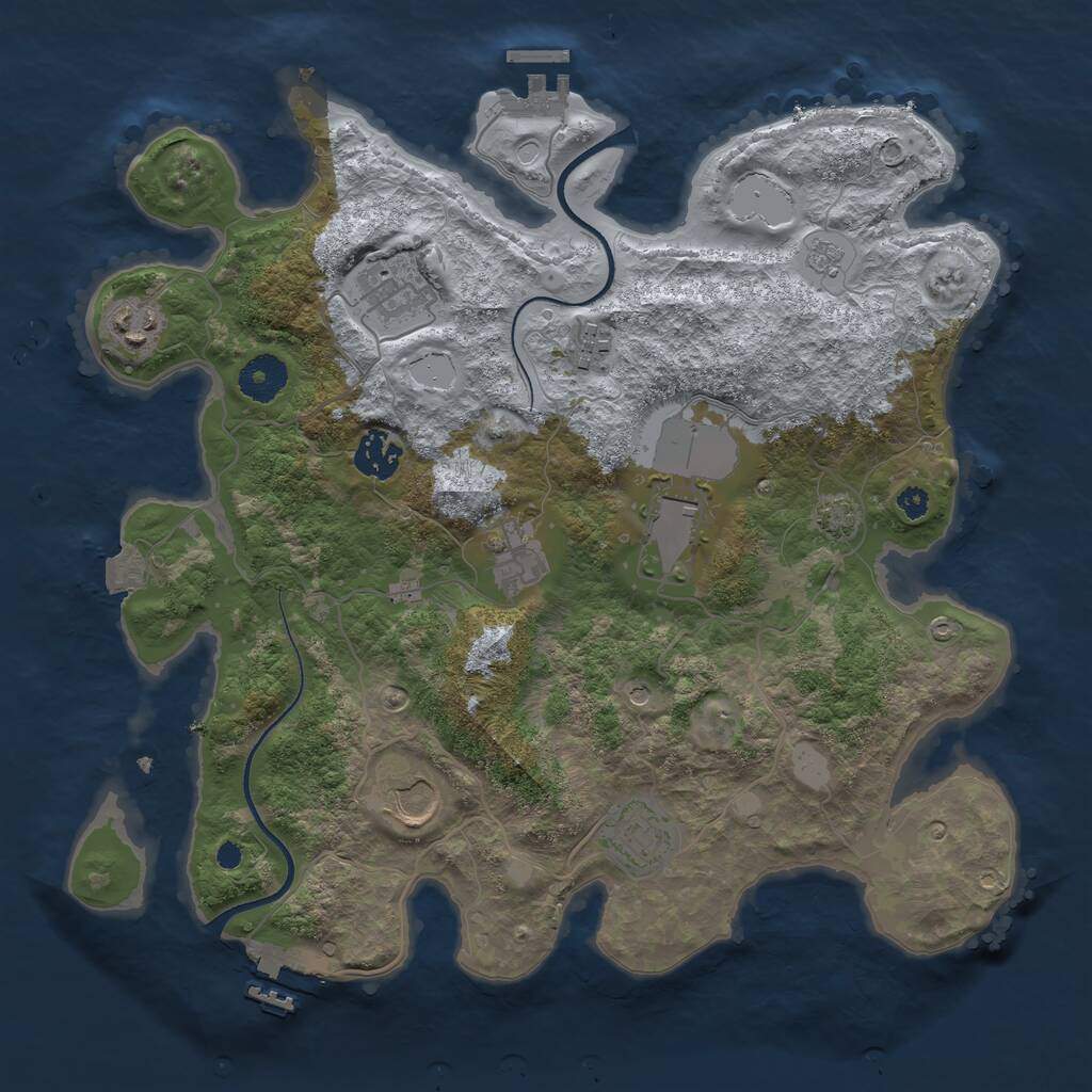 Rust Map: Procedural Map, Size: 3500, Seed: 2205050, 14 Monuments