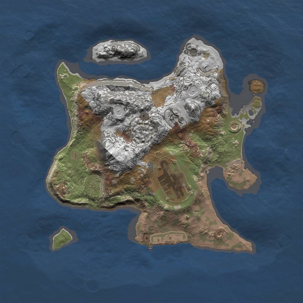 Rust Map: Procedural Map, Size: 2200, Seed: 100022, 6 Monuments