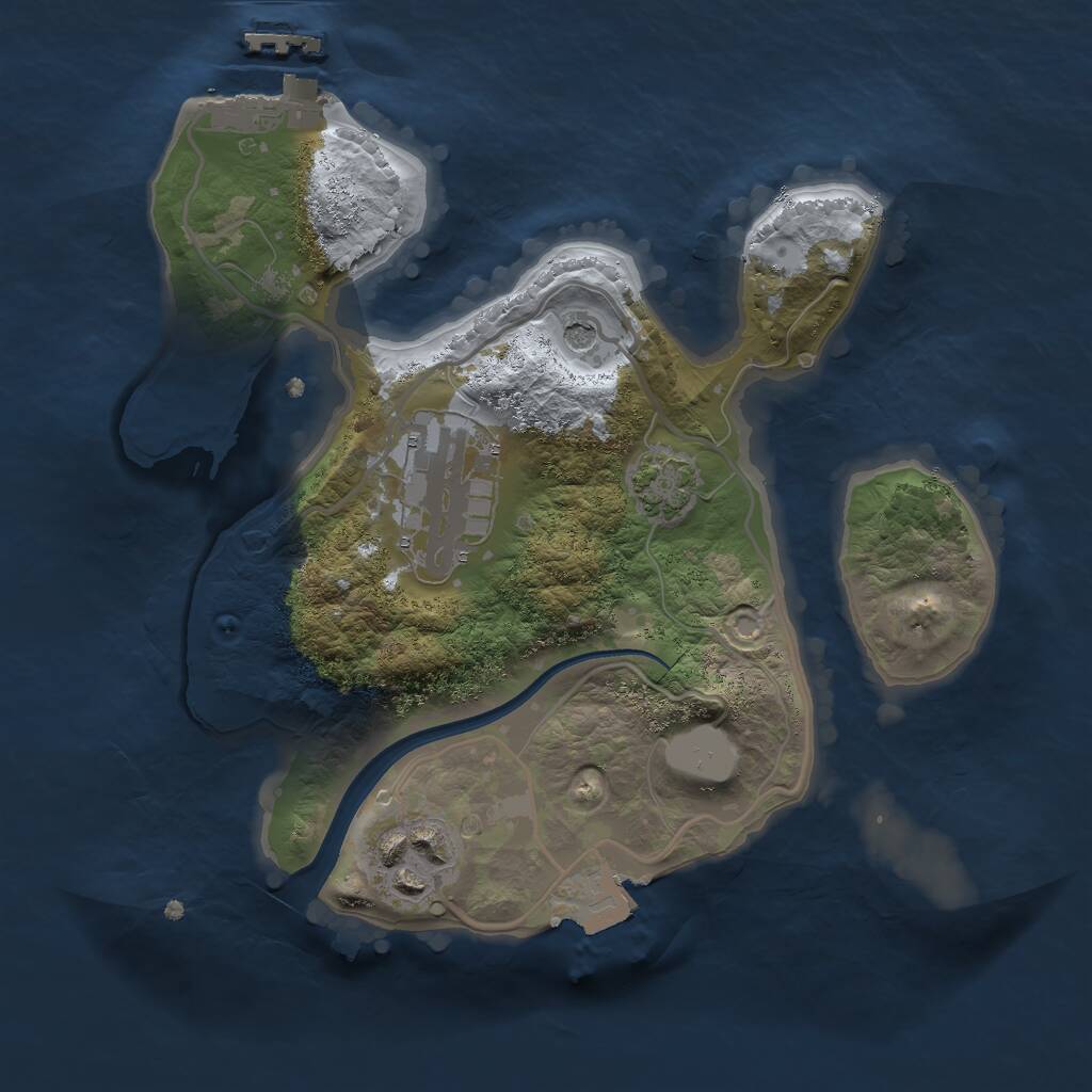 Rust Map: Procedural Map, Size: 2200, Seed: 100022, 6 Monuments