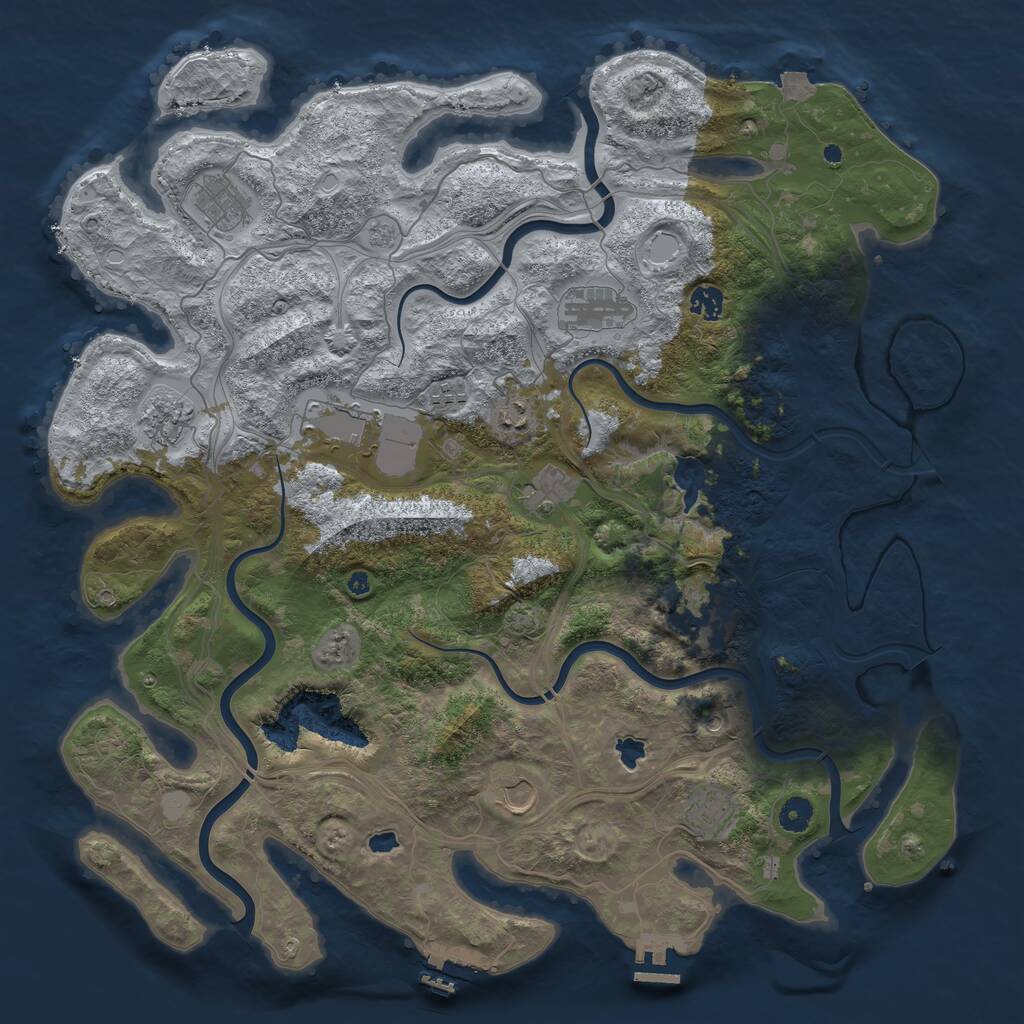 Rust Map: Procedural Map, Size: 4500, Seed: 240360, 17 Monuments