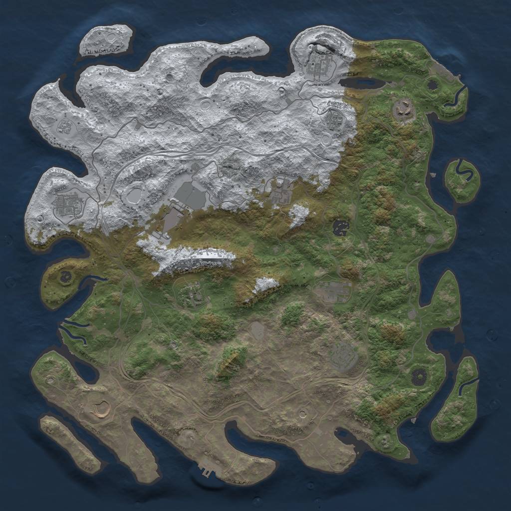 Rust Map: Procedural Map, Size: 4500, Seed: 240360, 20 Monuments