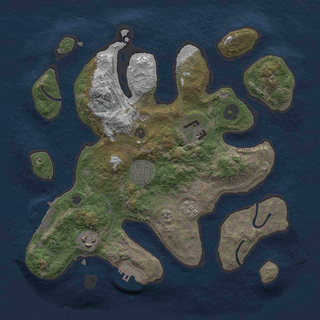 Rust Map: Procedural Map, Size: 3000, Seed: 8062, 15 Monuments