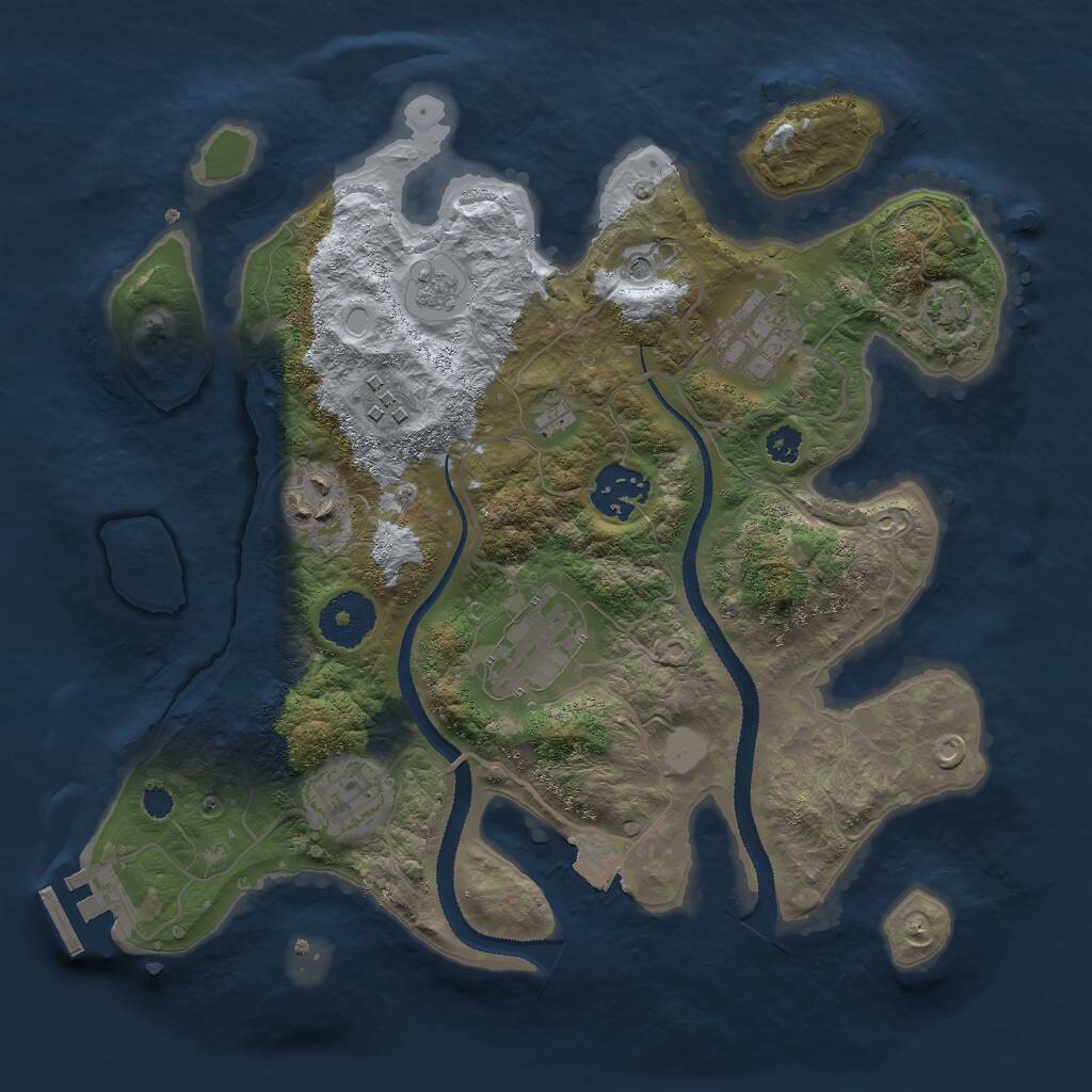 Rust Map: Procedural Map, Size: 3000, Seed: 8062, 11 Monuments