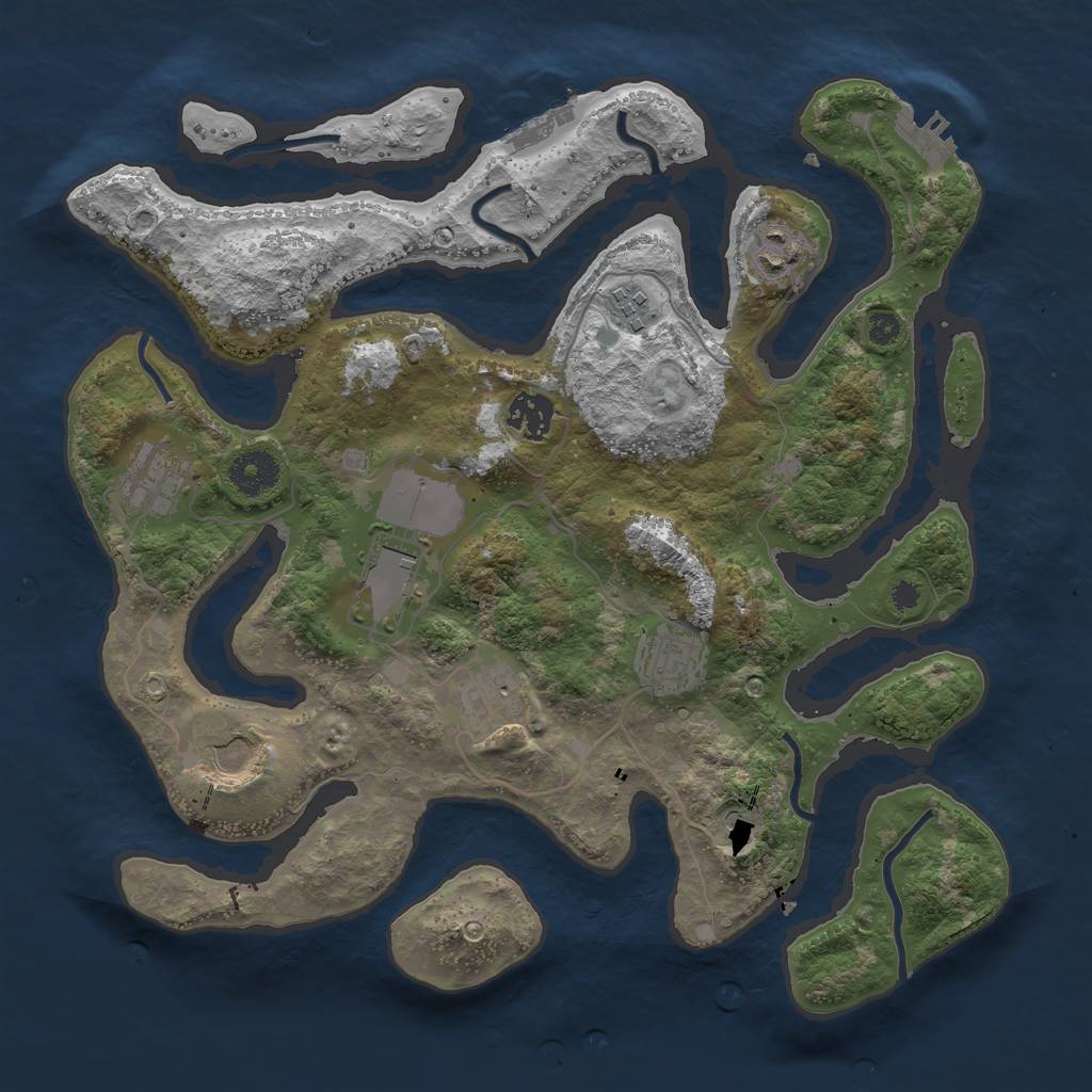 Rust Map: Procedural Map, Size: 3500, Seed: 8762430, 13 Monuments